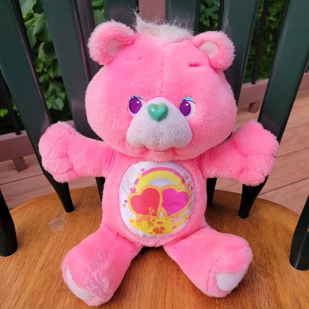 SOLD: VTG '91 Y2K Pink Love A Lot Care Bear Plush Cuddle Buddy Collector Toy - Picture 1 of 8
